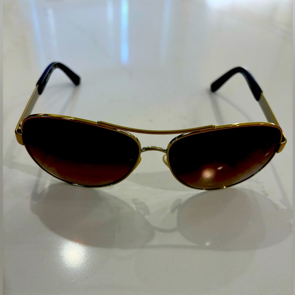 Tory Burch Gold Aviator Sunglasses